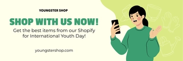 Free International Youth Day Shopify Banner Template to Edit Online