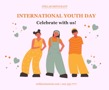 Free International Youth Day  Business Banner Template to Edit Online
