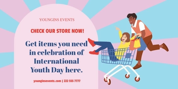 Free International Youth Day Eventbrite Banner Template to Edit Online