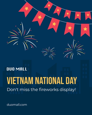 Free Vietnam National Day Facebook Vertical Post Template to Edit Online