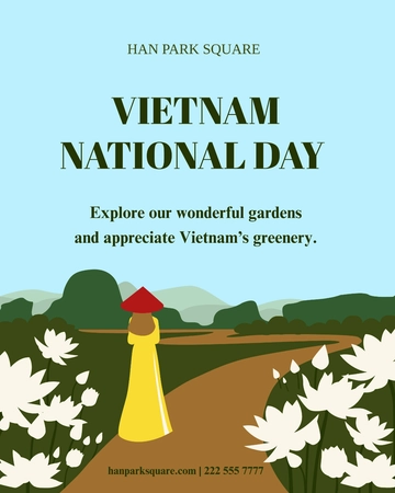 Free Vietnam National Day Whatsapp Vertical Post Template to Edit Online