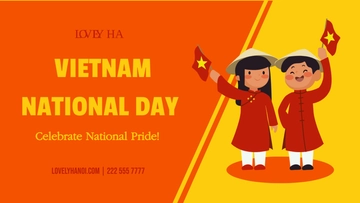 Free Vietnam National Day Youtube Thumbnail Cover Template to Edit Online