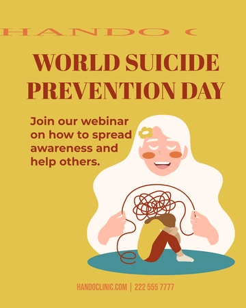 Free World Suicide Prevention Day Whatsapp Vertical Post Template to Edit Online