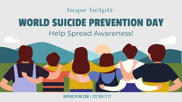 Free World Suicide Prevention Day Youtube Thumbnail Cover Template to Edit Online