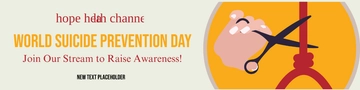 Free World Suicide Prevention Day Twitch Banner Template to Edit Online