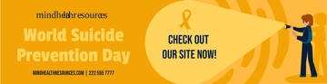 Free World Suicide Prevention Day Website Banner Template to Edit Online