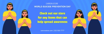 Free World Suicide Prevention Day  Shopify Banner Template to Edit Online