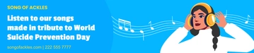 Free World Suicide Prevention Day  Soundcloud Banner Template to Edit Online
