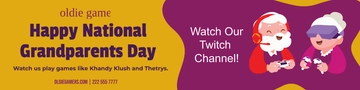 Free National Grandparents Day Twitch Banner Template to Edit Online