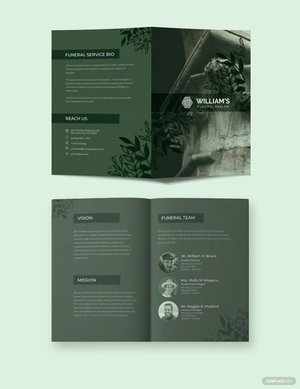 Printable Funeral Service Bi-Fold Brochure Template