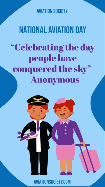 Free National Aviation Day Quote Template to Edit Online