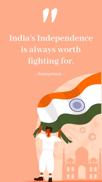 Free India Independence Day Quote Template to Edit Online