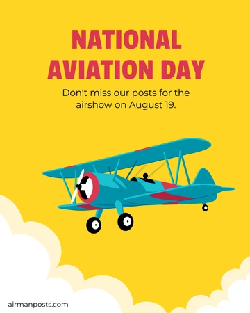 Free National Aviation Day Instagram Post Template to Edit Online