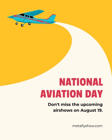 Free National Aviation Day LinkedIn Post Template to Edit Online