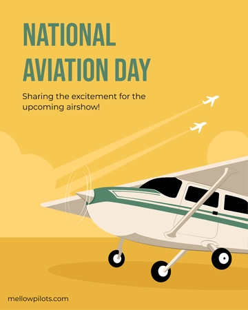 Free National Aviation Day WhatsApp Post Template to Edit Online