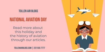 Free National Aviation Day Blog Banner Template to Edit Online