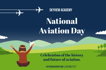 Free National Aviation Day Banner Template to Edit Online