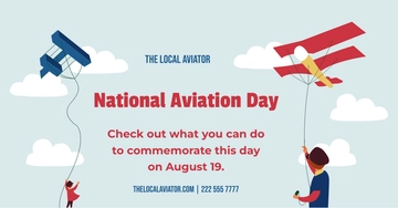 Free National Aviation Day LinkedIn Banner Template to Edit Online