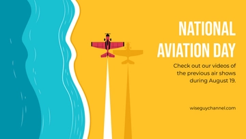 Free National Aviation Day Youtube Banner Template to Edit Online