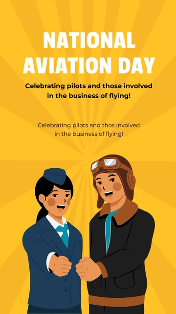 Free National Aviation Day WhatsApp Status Template to Edit Online