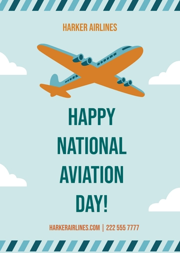Free National Aviation Day Greeting Card Template to Edit Online