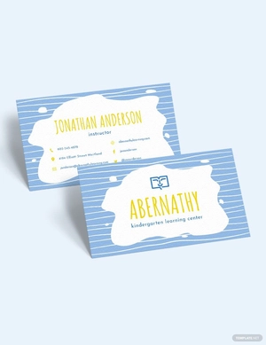 Kindergarten School Business Card Template