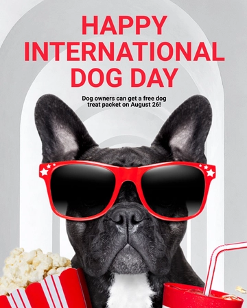 Free International Dog Day  Facebook Post Template to Edit Online