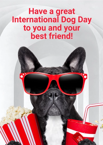 Free International Dog Day  Greeting Card Template to Edit Online