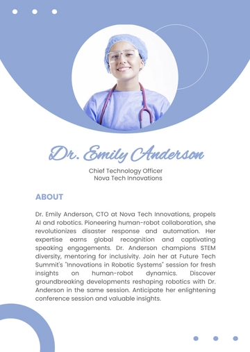 Free Conference Program Bio Template to Edit Online