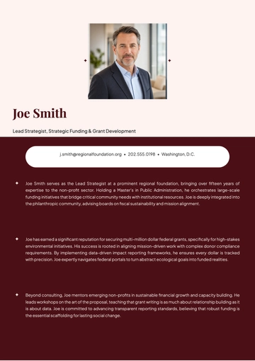 Free Grant Proposal Bio Template to Edit Online
