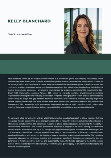 Free Executive Bio Template to Edit Online