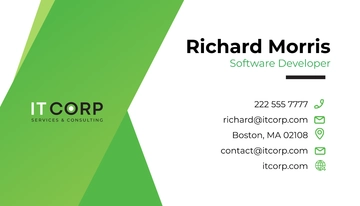 Free IT Software Development & Customization Business Card Template to Edit Online
