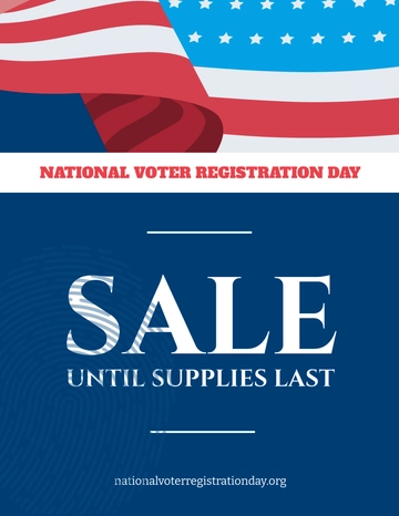 Free National Voter Registration Day Sales Flyer Template to Edit Online