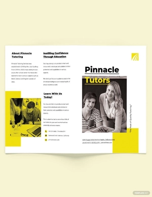 Tutoring School Bi-fold Brochure Template
