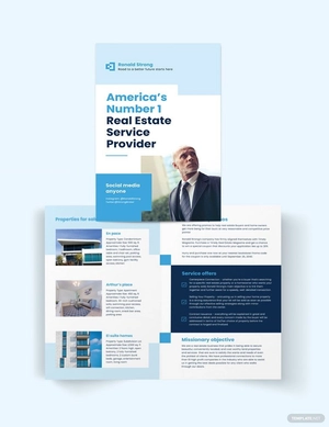 Licenced Real Estate Broker Agent/Agency Bi-Fold Brochure Template