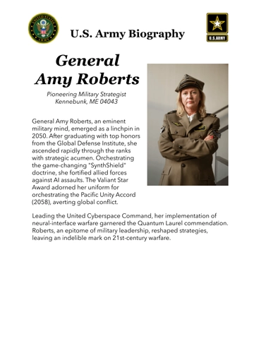 Free Military Leader Bio Template to Edit Online