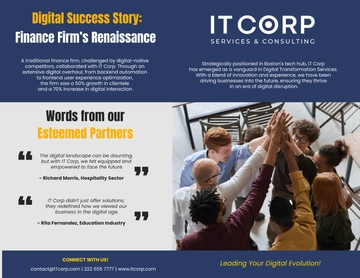 Free IT Digital Transformation Services Company Profile Digital Brochure Template to Edit Online