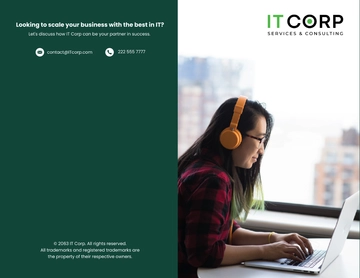 Free Managed IT Services Company Profile Digital Brochure Template to Edit Online