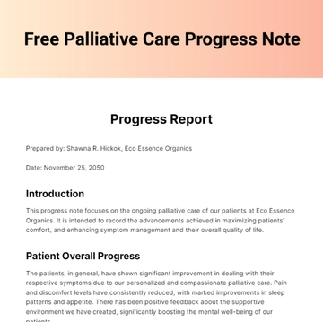 Free Palliative Care Progress Note Template to Edit Online
