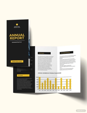 Administrative Annual Report Tri-Fold Brochure template Administrative Annual Report Tri-Fold Brochure template