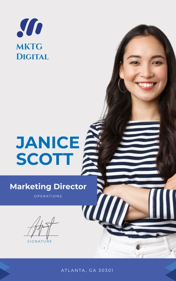 Free Vertical ID Card Template to Edit Online