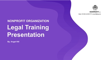 Free Nonprofit Organization Legal Training Presentation Template to Edit Online