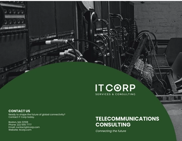 Free IT Telecommunications Consulting Company Profile Digital Brochure Template to Edit Online