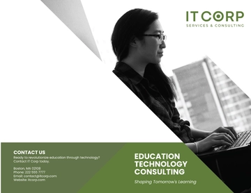 Free IT Education Technology Consulting Company Profile Digital Brochure Template to Edit Online