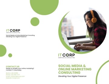Free IT Social Media & Online Marketing Consulting Company Profile Digital Brochure Template to Edit Online