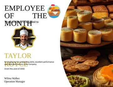 Free Employee Month Certificate Template to Edit Online