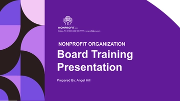 Free Nonprofit Organization Board Training Presentation Template to Edit Online