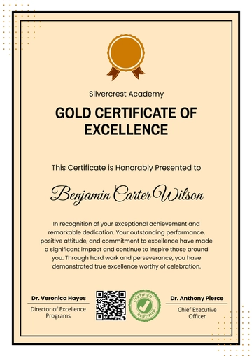 Free Gold Certificate Template to Edit Online
