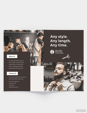 Barbershop A3 Bi-fold Brochure Template