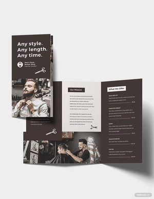 Barber Shop A3 Tri-fold Brochure Template